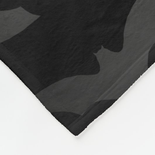 Gray Bat Silhouette Pattern Fleece Deken (Hoek)