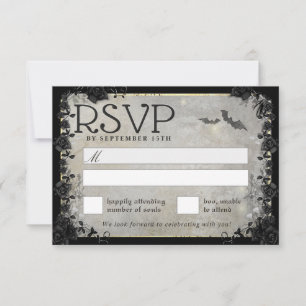 Gray Bats Gothic Matching RSVP-kaart RSVP Kaartje