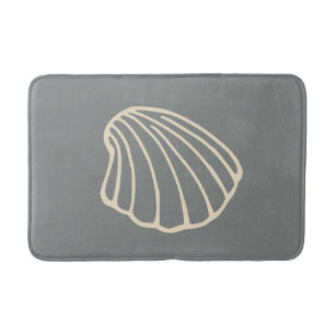 Gray Beach Seashell Zee Bathroom Rug Bath Mat
