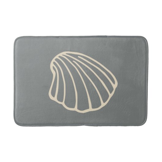 Gray Beach Seashell Zee Bathroom Rug Bath Mat (Voorkant)