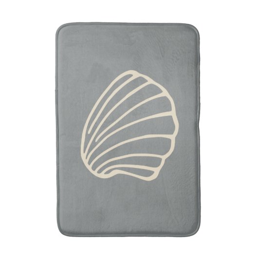 Gray Beach Seashell Zee Bathroom Rug Bath Mat (Voorkant Verticaal)