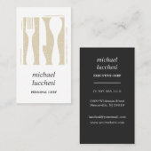 Gray Beige Cutlery | Chef Catering Food Restaurant Visitekaartje (Voorkant / Achterkant)