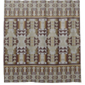 Gray Beige Khaki Taupe Brown Tribal Art Douchegordijn (Voorkant)