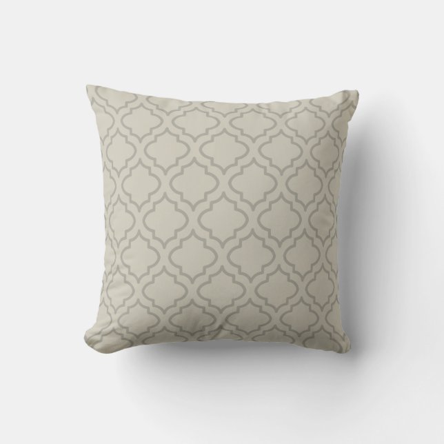 Gray Beige Pattern Pillow Kussen (Voorkant)