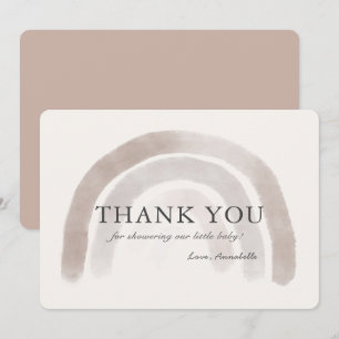 Gray Beige Rainbow-Baby shower Hartelijk dank Kaart