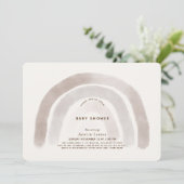 Gray Beige Rainbow Waterverf Baby shower Kaart (Staand voorkant)