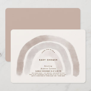 Gray Beige Rainbow Waterverf Baby shower Kaart