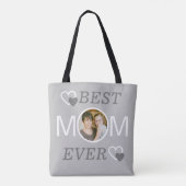 Gray Best Mam Ever Persoonlijke Moederdag Foto Tote Bag (Achterkant)