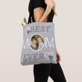 Gray Best Mam Ever Persoonlijke Moederdag Foto Tote Bag (Dichtbij)