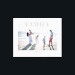 Gray Big Family Memory Event Photo Canvas<br><div class="desc">Een zachte grijze FAMILIESetekst bedekt uw favoriete foto met aangepaste tekst eronder om een speciaal familiemoment te gedenken zoals een vakantie, bruiloft, verloving, geboorte, hereniging en nog veel meer. Upload een groot afbeelding met hoge resolutie om uw eigen, één-van-een-vriendelijke wandkunst te creëer en de herinnering aan dat speciale moment levend...</div>