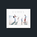 Gray Big Family Memory Event Photo Canvas<br><div class="desc">Een zachte grijze FAMILIESetekst bedekt uw favoriete foto met aangepaste tekst eronder om een speciaal familiemoment te gedenken zoals een vakantie, bruiloft, verloving, geboorte, hereniging en nog veel meer. Upload een groot afbeelding met hoge resolutie om uw eigen, één-van-een-vriendelijke wandkunst te creëer en de herinnering aan dat speciale moment levend...</div>