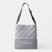 Gray Big Pset en Stripe Crossbody Bag Tas (Achterkant)