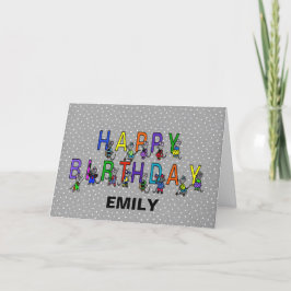 Gray Birthday Mice op Polka Dots Kaart