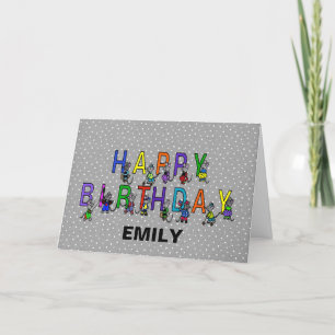 Gray Birthday Mice op Polka Dots Kaart