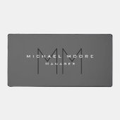 Gray Black Bold Monogram Modern minimalist Bureaumat (Voorkant)