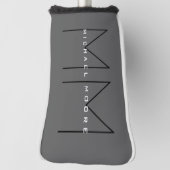 Gray Black Bold Monogram Modern minimalist Golfheadcover (Draai 90)