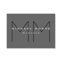 Gray Black Bold Monogram Modern minimalist