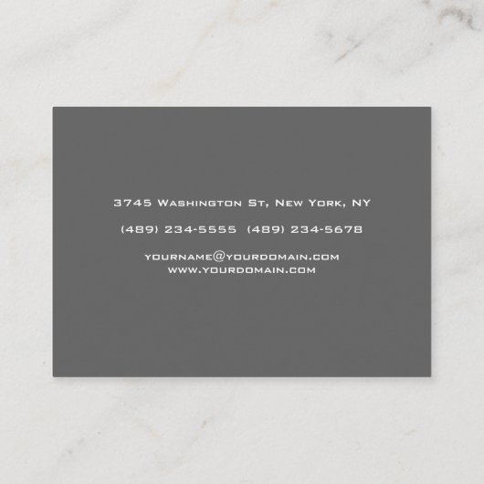 Gray Black Bold Monogram Modern minimalist Visitekaartje (Achterkant)