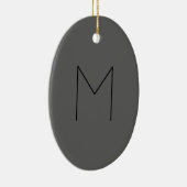 Gray Black Bold Monogram Moderne Initialen Keramisch Ornament (Rechts)