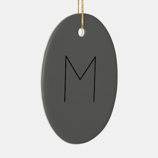 Gray Black Bold Monogram Moderne Initialen Keramisch Ornament (Rechts)