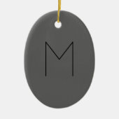 Gray Black Bold Monogram Moderne Initialen Keramisch Ornament (Voorkant)