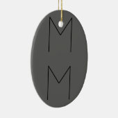 Gray Black Bold Monogram Moderne Initialen Keramisch Ornament (Rechts)