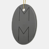Gray Black Bold Monogram Moderne Initialen Keramisch Ornament (Links)