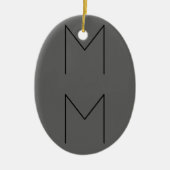 Gray Black Bold Monogram Moderne Initialen Keramisch Ornament (Voorkant)