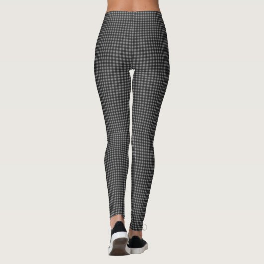 Gray & Black Buffalo Check Plaid Leggings (Achterkant)