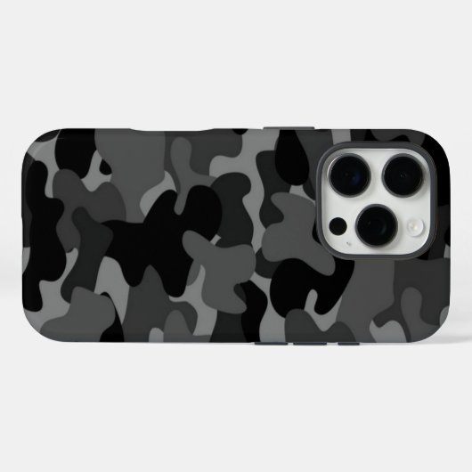 Gray Black Camo Case-Mate iPhone Case (Achterkant (horizontaal))