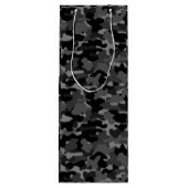 Gray Black Camo Wijn Cadeautas (Achterkant)
