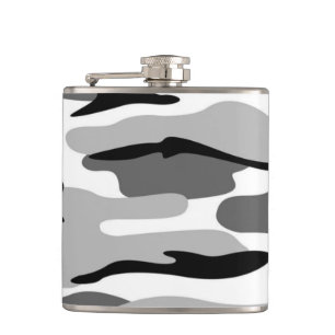 Gray & Black Camouflage Flask Heupfles