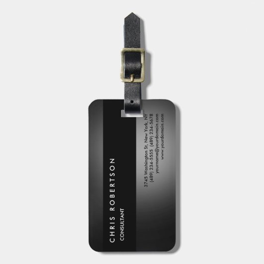 Gray Black Charming Bagagelabel (Voorkant verticaal)