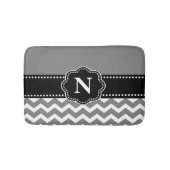 Gray Black Chevron Monogram Bathmat Badmat (Voorkant)