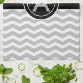Gray Black Chevron Theedoek (Gevouwen)