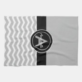 Gray Black Chevron Theedoek (Horizontaal)