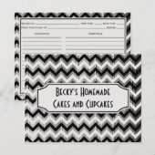Gray Black Chevron Weathered Barnwood Recipard Briefkaart (Voorkant / Achterkant)