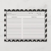 Gray Black Chevron Weathered Barnwood Recipard Briefkaart (Achterkant)