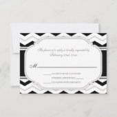 Gray & Black Chevron Weddenschappen RSVP-kaarten RSVP Kaartje (Voorkant)