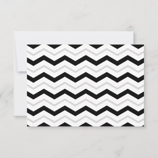 Gray & Black Chevron Weddenschappen RSVP-kaarten RSVP Kaartje (Achterkant)