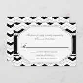 Gray & Black Chevron Weddenschappen RSVP-kaarten RSVP Kaartje (Voorkant / Achterkant)