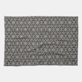 Gray+Black Cirkel Hexagon Patroon Keukendoek Theedoek (Horizontaal)