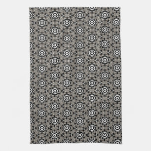 Gray+Black Cirkel Hexagon Patroon Keukendoek Theedoek