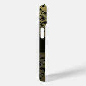 GRAY BLACK DAMASK GEM STONE MONOGRAM Case-Mate iPhone CASE (Achterkant / Rechts)