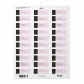 Gray & Black Damask Stippen Bleek Roze Adresetiket Etiket (Full Sheet)
