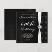 Gray Black Diamond Pattern Ombre Folie Birthday Kaart (Voorkant / Achterkant)