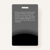 Gray Black Doctor Foto ID Healthcare Company Logo Badge (Achterkant)