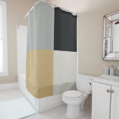 Gray, Black en Tan Shower Curtain Douchegordijn (In situ)