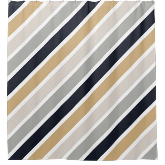 Gray, Black en Tan Shower Curtain Douchegordijn (Voorkant)