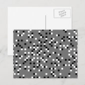 Gray, Black en White Square Stippen Pattern. Briefkaart (Voorkant / Achterkant)